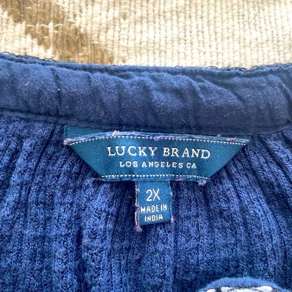 Blue Lucky Brand embroidered long sleeve shirt - Picture 2 of 3